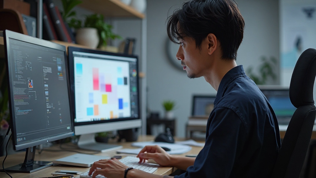 デザインツールとブランド管理プラットフォームを使用するデザイナー